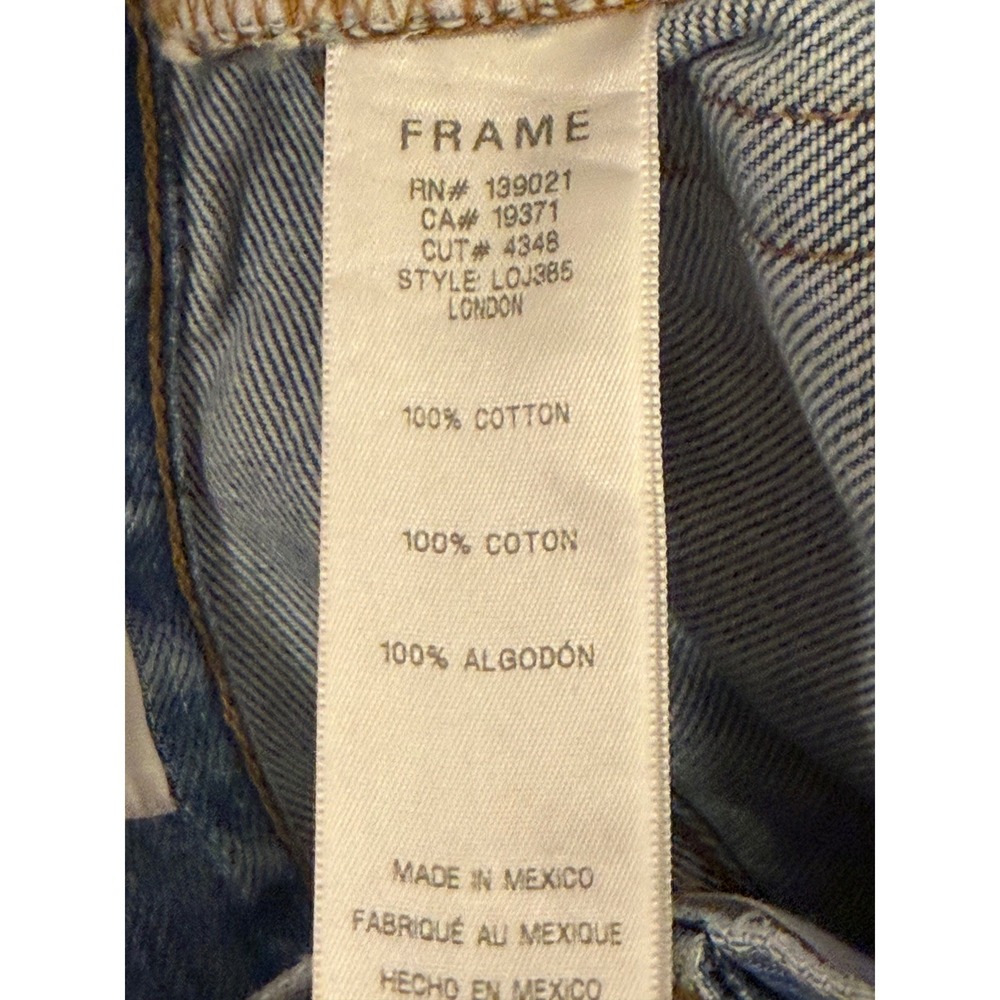 Frame Le Original High Rise Straight Leg Distressed Frayed Hem Jeans‎ Size 24x27 - Picture 5 of 10